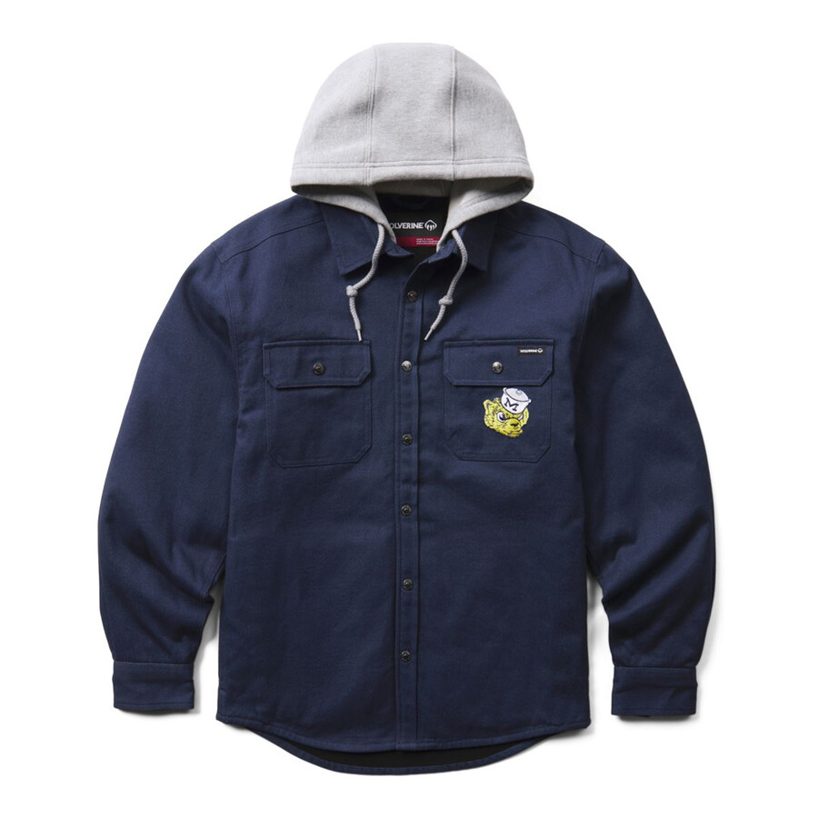 wolverine x university of michigan overman hooded canvas shirt-jacbig tall