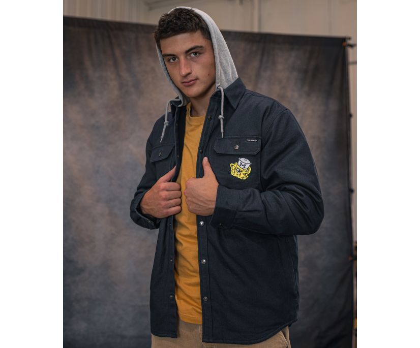 wolverine x university of michigan overman hooded canvas shirt-jacbig tall