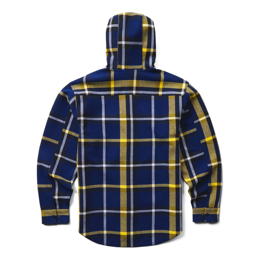 wolverine x university of michigan bucksaw hooded flannel shirt-jac big tall