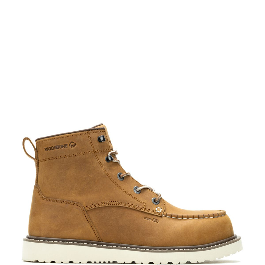 trade wedge unlined 6 moc-toe composite-toe work boot