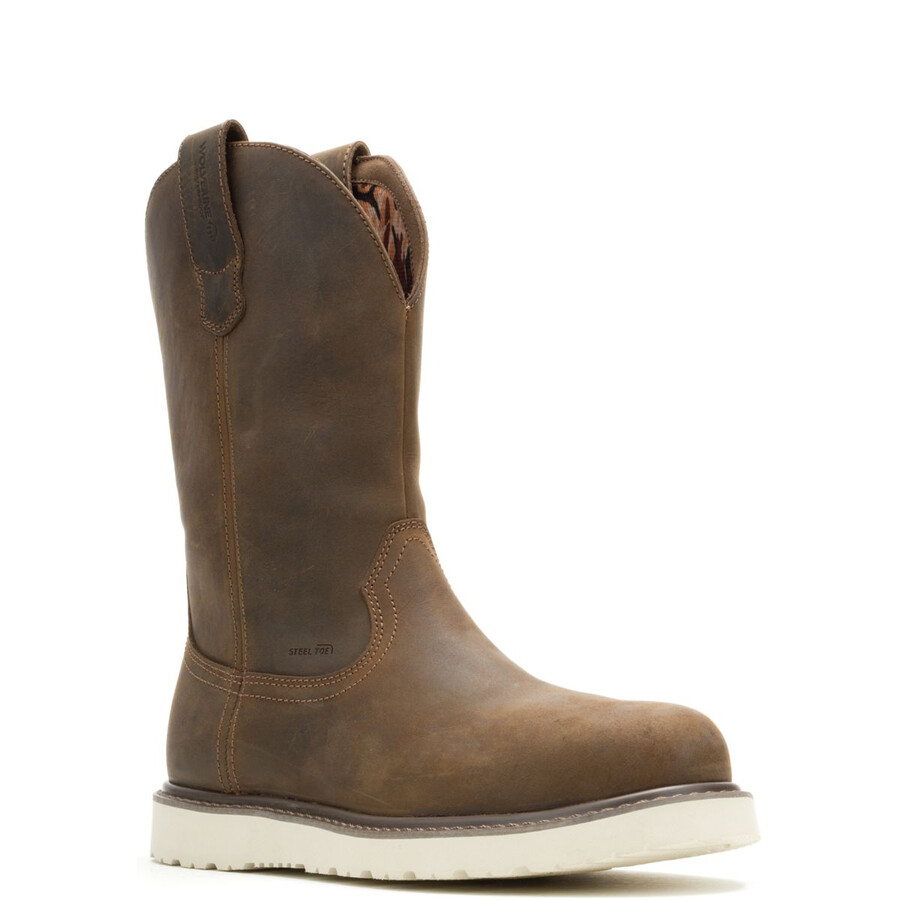 wolverine x jordan davis bronc wedge steel-toe waterproof work wellington