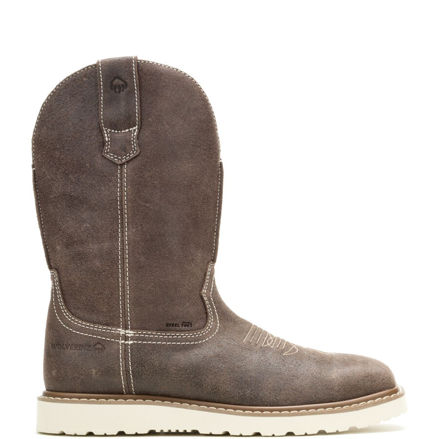 bronc wedge pull-on steel-toe work wellington