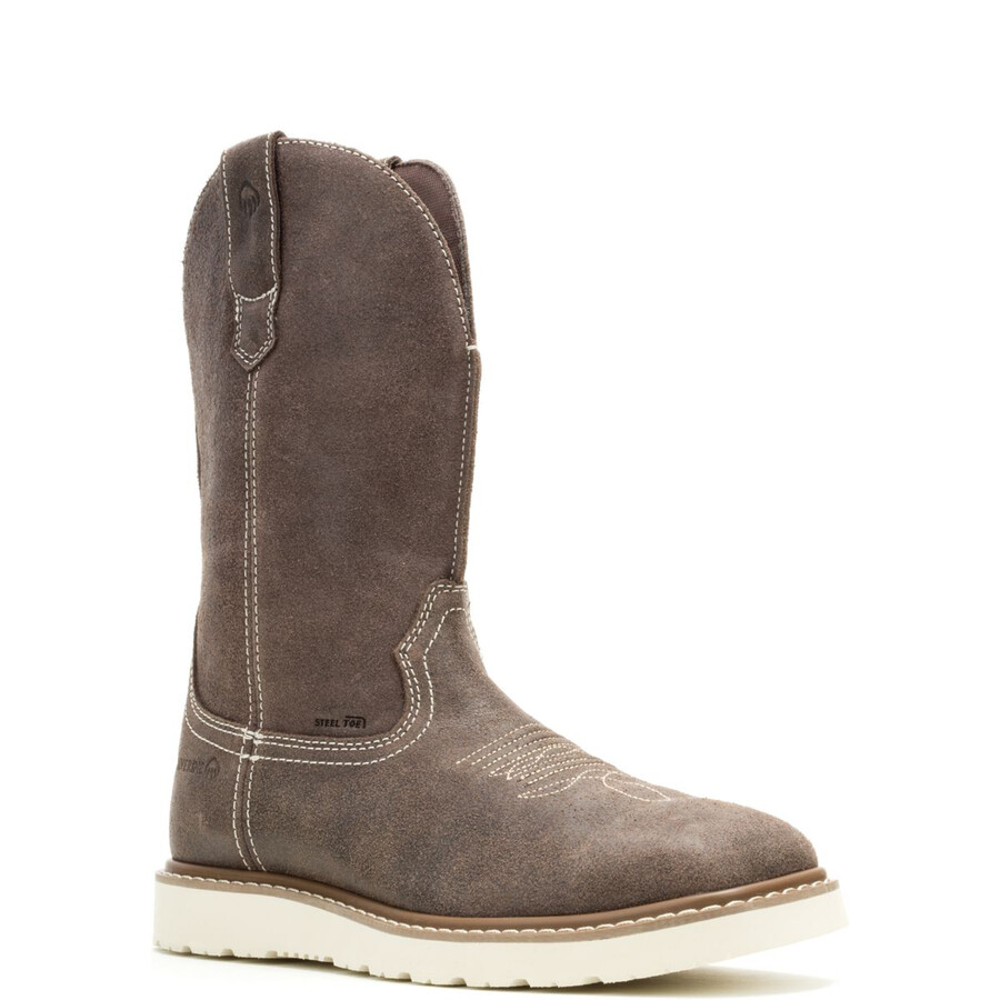 bronc wedge pull-on steel-toe work wellington