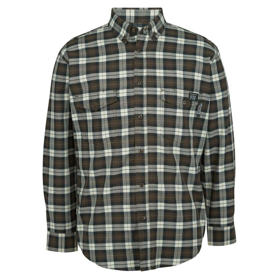 fr plaid long sleeve twill shirt