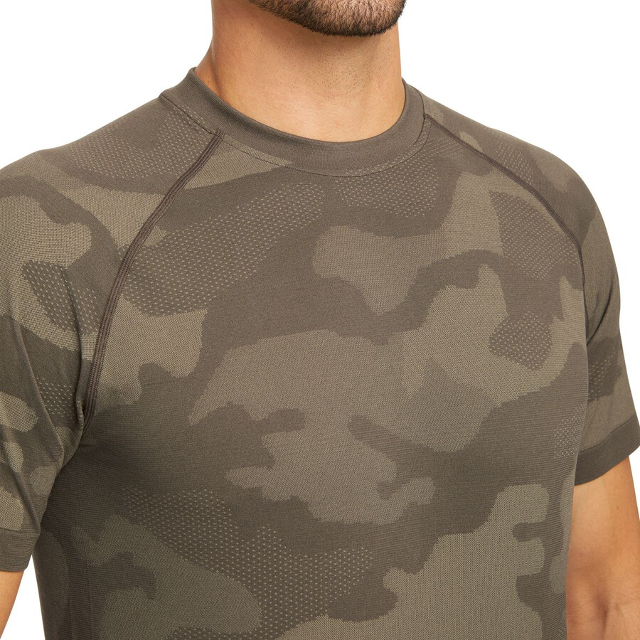 camo mesh crew neck undershirt