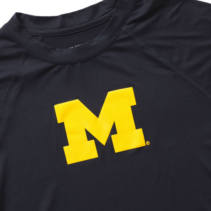 wolverine x valiant university of michigan sun-stop eco long sleeve tee