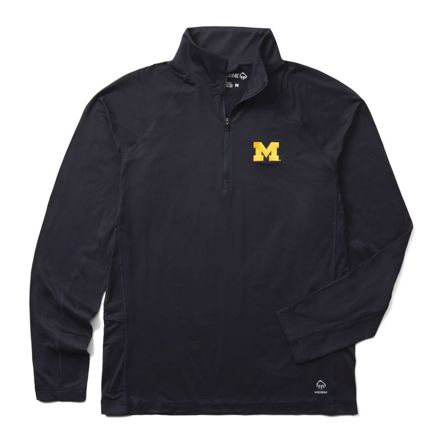 wolverine x valiant university of michigan sun-stop eco half zip