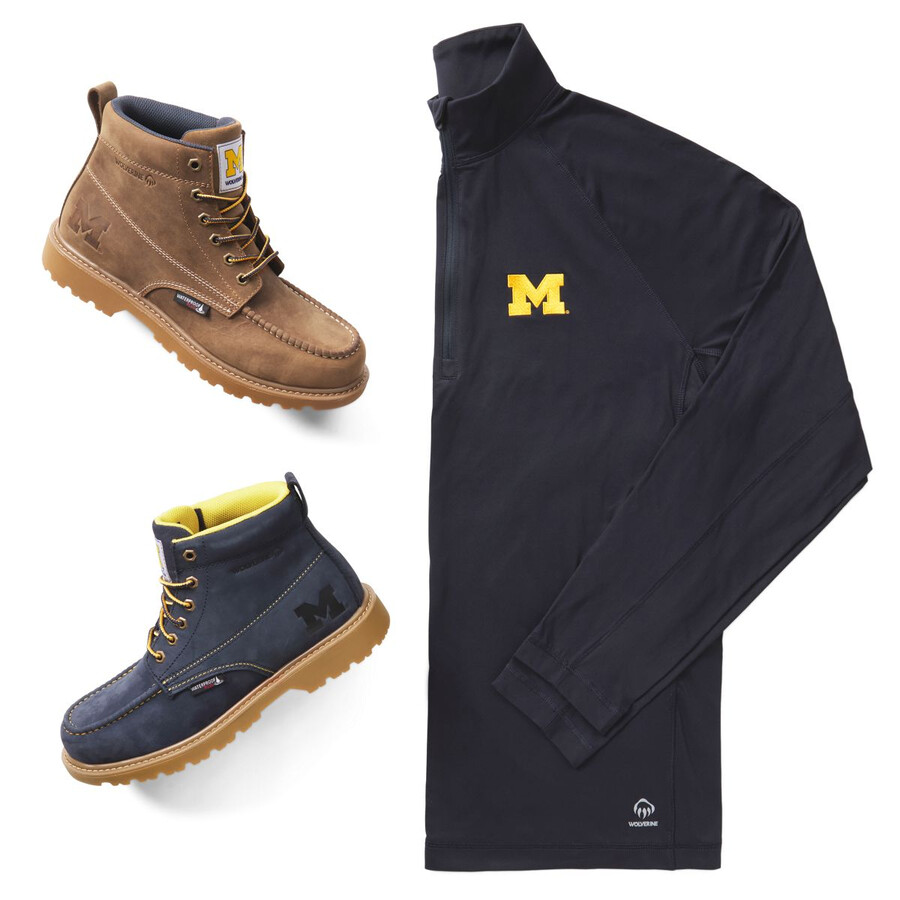 wolverine x valiant university of michigan sun-stop eco half zip