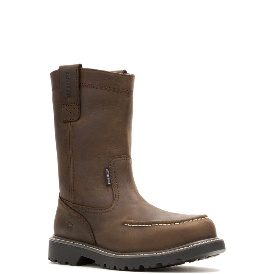 floorhand moc-toe steel-toe pull-on work wellington