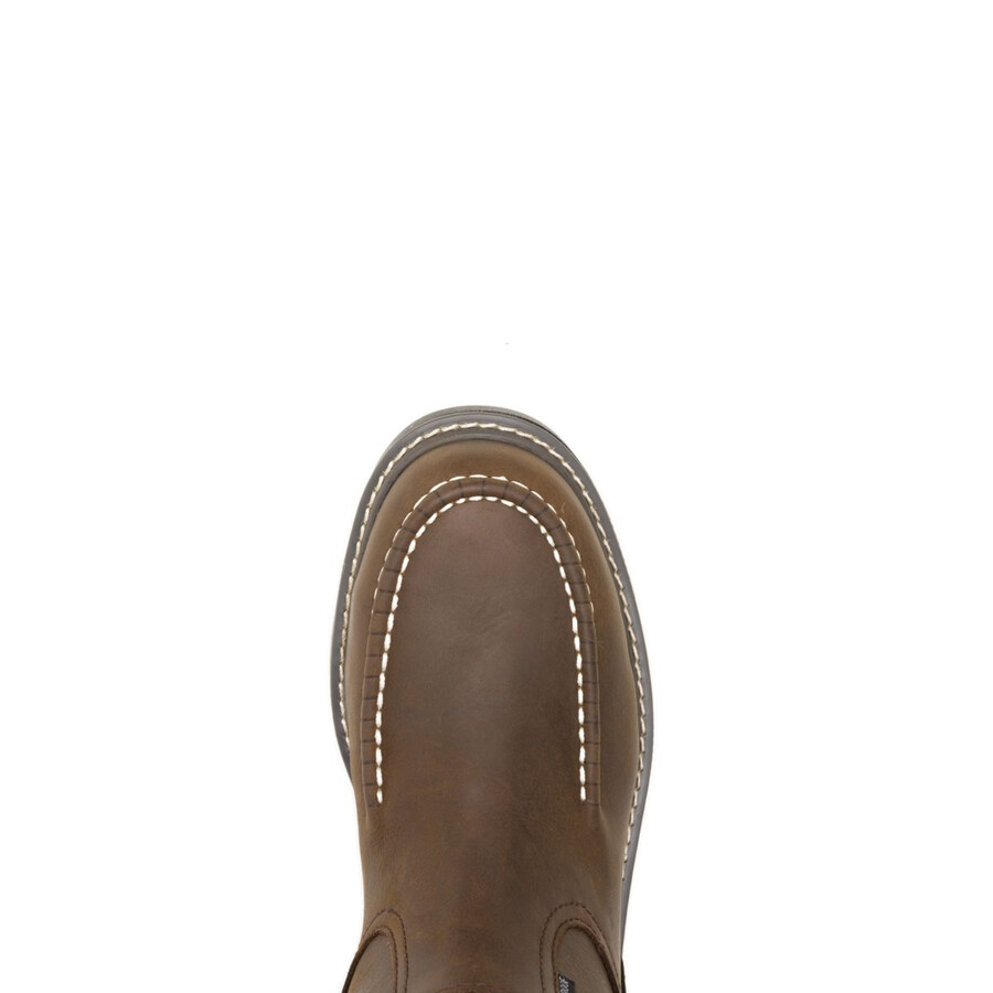 floorhand moc-toe steel-toe pull-on work wellington
