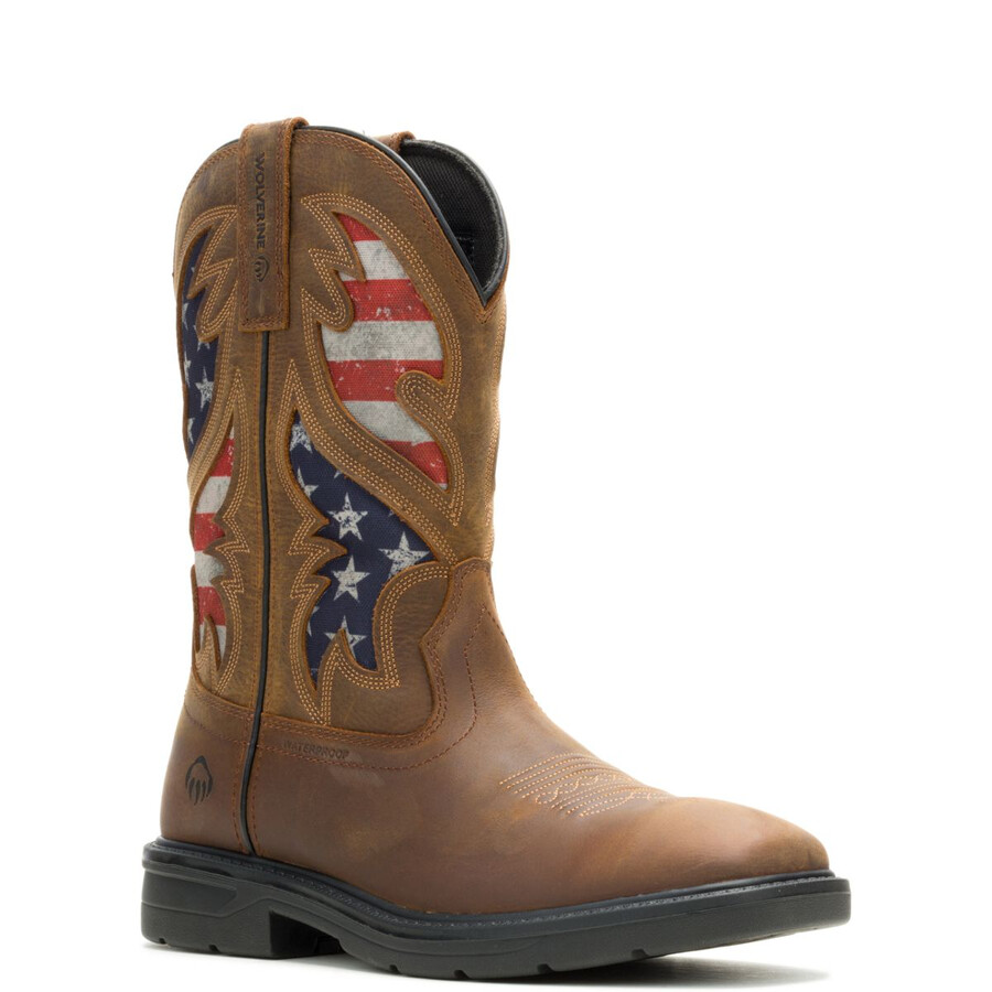 rancher flag wellington work boot